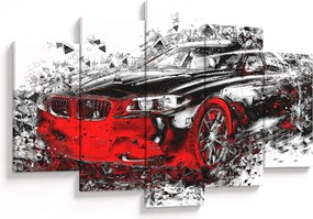 Obraz - Maľované auto v akcii (150x105 cm)