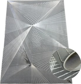 Koberec Allianz 6305 GREY – sivý vzorovaný obdĺžnik Rozmer: 60x100 cm