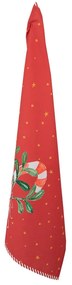 Červená bavlnená utierka s lízankami Happy Little Christmas - 50*70 cm