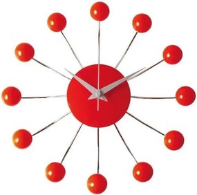 Nástenné hodiny Karlsson 4018 Spider červené 30cm