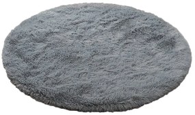 TZ Sivý okrúhly shaggy koberec Lana Rozmer: 80 cm