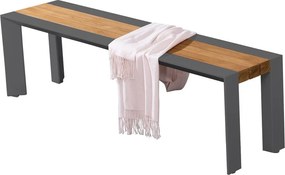 Tmavosivo-hnedá kovová záhradná lavica Silea – Garden Pleasure