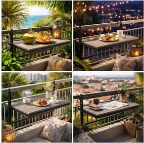 Závesný balkónový stolík na zábradlie