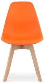 Set troch jedálenských stoličiek KITO oranžové / naturálne nohy (3 ks)