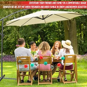 MIADOMODO sklopný slnečník s kľučkou, 300 cm, béžový