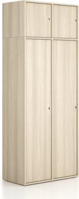 Nadstavba pre skrine FRAME, 2x dvere, 872 x 450 x 427 mm, cylindrický zámok, dub prírodný