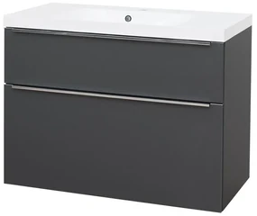 Mereo Mereo, Mailo, kúpeľňová skrinka s umývadlom z liateho mramoru 101 cm, chrómové madlo, MER-CN532M