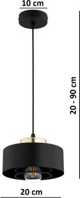 BRILAGI - Závesný luster na lanku SPRING 1xE27/60W/230V pr. 20 cm čierna/zlatá