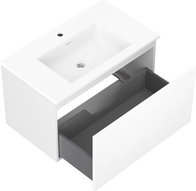 Mexen Orio, kúpeľňová skrinka 80 cm s umývadlom Otis, 1 zásuvka, biela matná, 91A10-08047-1-BF01-W18M01