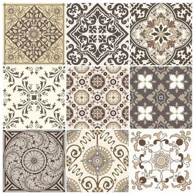 Sada 9 dekoratívnych samolepiek na stenu Ambiance Ancône, 20 × 20 cm