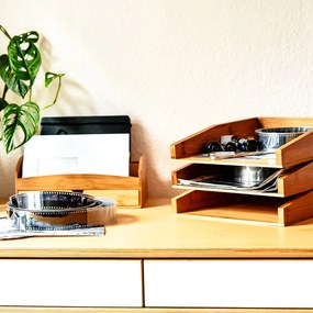 Blumfeldt Zásobník dokumenty, odkladací zásobník, jednoduchý dizajn, rozmery: 25,3 × 5,8 × 33 cm, bambus