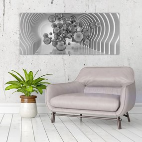 Obraz - Čiernobiele bubliny (120x50 cm)