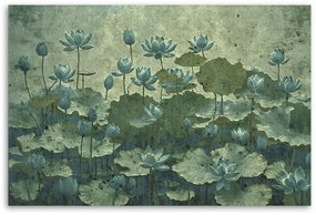 Gario Obraz na plátne Kvitnúce zelené lekná Rozmery: 100 x 70 cm