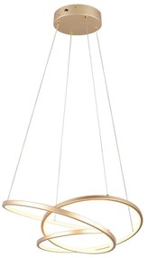 LED stmievateľné závesné svietidlo v zlatej farbe Darvin – Trio