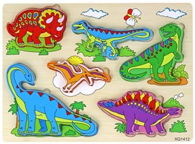 Lean Toys Drevené 3D puzzle - Dinosaury