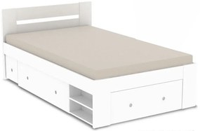 Študentská posteľ REA Larisa 120x200cm s nočným stolíkom - biela