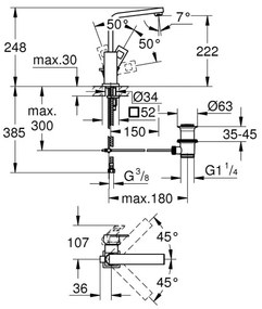 GROHE 2313500E - Umývadlová batéria EUROCUBE veľkosť L lesklý chróm