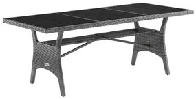 InternetovaZahrada Ratanový stôl Takeo 190x90x75cm - šedý
