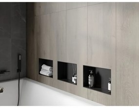 Mexen X-Wall-NR, polička na zapustenie pod obklad bez goliera 30 x 20 cm, čierna matná, 1971302010