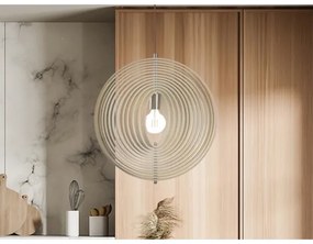 Drevený luster na lane 1xE27/60W/230V pr. 43,5 cm masív/dyha/buk/kaučukovník