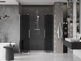 Mexen Velar Duo, posuvné sprchové dvere do otvoru 200 cm, 8mm šedé sklo, chrómová, 871-200-000-42-01