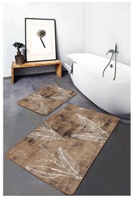 Hnedé zamatové kúpeľňové predložky v súprave 2 ks 60x100 cm – Mila Home