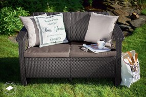 Deokork Záhradná ratanová pohovka 2-miestna CORFU LOVE SEAT (hnedá)