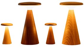 LED stolová lampa v prírodnej farbe s dreveným tienidlom (výška 21 cm) Sylva – Gingko