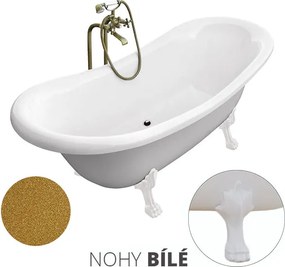 Besco Voľne stojaca vaňa zo sanitárneho kompozitu Amelia Glam Z 190x77 bez prepadu BESCO-Typ výpuste: Click-Clack bez prepadu, chróm, BESCO-Nôžky: Ch…