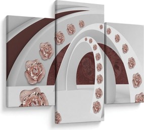 Obraz - 3D oblúky s kvetmi (90x60 cm)