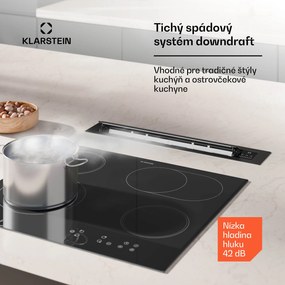 Klarstein Brisa digestor, výsuvný, 710 m³/h, A+, LED, 42 dB, režim odsávania/recirkulácie