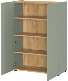 Svetlozelená predsieňová zostava v dekore duba 104x200x33 cm Alviano – Germania