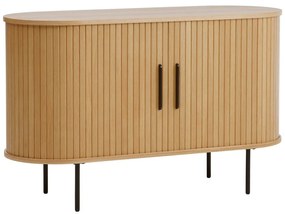 Komoda v dekore duba s posuvnými dverami v prírodnej farbe 120x76x45 cm Nola – Unique Furniture