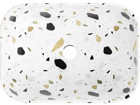 Mexen Rita, umývadlo na dosku 455x325x135 mm, biela-vzor terazzo, 21084587