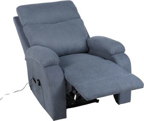 TV kreslo NIDO s elektrickým polohovaním — látka, sivá, nosnosť 130 kg