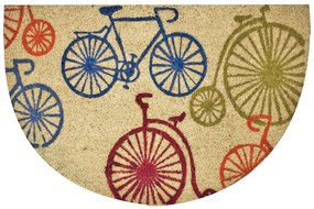 Home Elements Rohožka gumová kokosová polkruh Bicykle - hnedá 40 x 60 cm