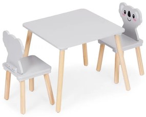 Detský nábytok – stolík a 2 stoličky s opierkami v tvare koaly