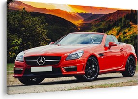 Obraz - červený Mercedes (90x60 cm)