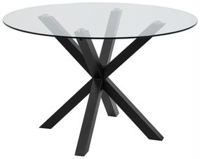 Jídelní kulatý stůl Heaven 119 cm čirý/černý