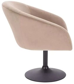 LuxuryForm DESIGN Stolička VENICE VELUR na čiernom tanieri - latte