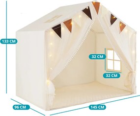 Detský stan so svetlami hviezd, béžový