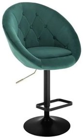 LuxuryForm DESIGN Barová stolička VERA VELUR na čiernom tanieri - zelená
