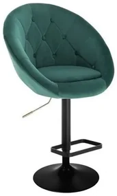 LuxuryForm DESIGN Barová stolička VERA VELUR na čiernom tanieri - zelená