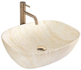 Rea Freja, umývadlo na dosku 512x396x137mm, imitácia kameňa-travertín matný, REA-U6689