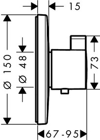 Hansgrohe Ecostat S, termostatická batéria Highflow pod omietku, chrómová, HAN-15756000