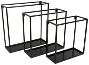 Nástenná polica 35x35 cm čierna