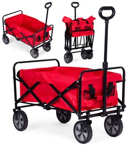 Skladací transportný záhradný vozík - červený 47x105 cm MultiGarden