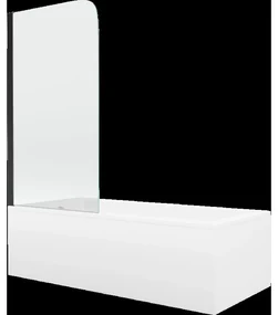 Mexen Cubik obdĺžniková vaňa 160 x 70 cm s obkladom a 1-krídlovou sprchovou zástenou 70 cm, transparentnéné, čierna