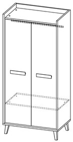 Šatníková skriňa Wendy W1 (antracitová + biela + dub wotan). Vlastná spoľahlivá doprava až k Vám domov. 1040772