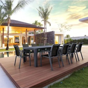 PACIFIC záhradná stolička s podrúčkami dark grey